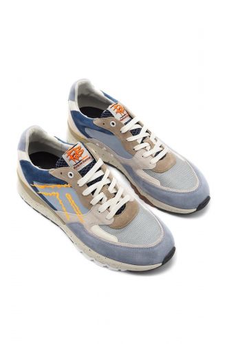 Baskets bleu et logo détouré orange FLORIS VAN BOMMEL | Marine