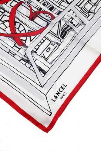 Foulard blanc et rouge esprit Maison LANCEL édition limitée 150 ans | Marine