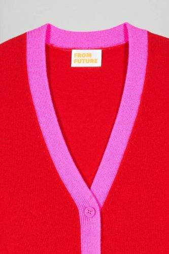 Cardigan rouge et fuschia 100% cachemire FROM FUTURE | Marine