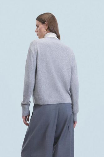 Cardigan court en cachemire gris FROM FUTURE | Marine