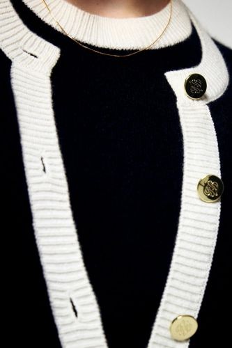 Pull cardigan en cachemire noir FROM FUTURE | Marine