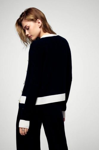 Pull cardigan en cachemire noir FROM FUTURE | Marine
