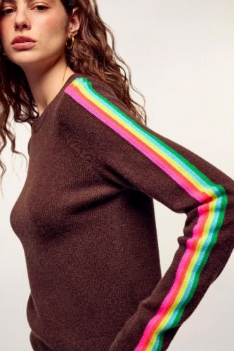 Pull brun et multicolore FROM FUTURE | Marine Auvelais 