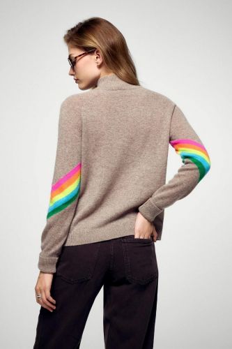 Pull court en cachemire léger taupe FROM FUTURE | Marine