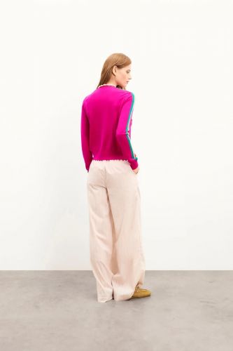 Pull court en laine mérinos rose FROM FUTURE | Marine