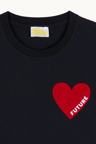 T-shirt en coton noir FROM FUTURE | Marine