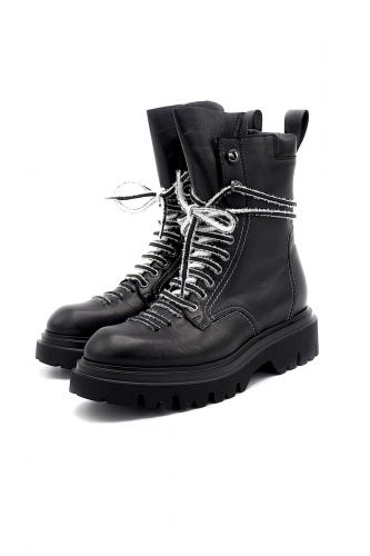 Bottines en cuir noir FRU.IT | Marine