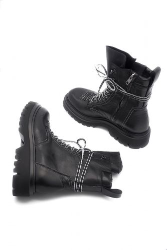 Bottines en cuir noir FRU.IT | Marine