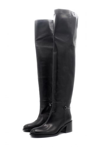 Bottes hautes en cuir noir FRU.IT | Marine