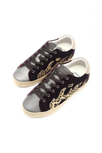 Baskets en velours bordeaux GAMIN | Marine