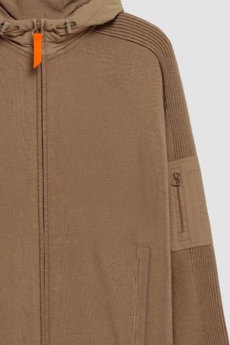 Gilet bi-matière brun GERTRUDE | MARINE Auvelais