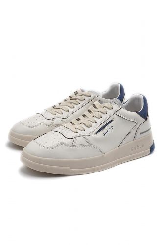 Ghoud basket bas Blanc hommes (Blanche dos bleu - TNLMBL04 blanc + bleu) - Marine | Much more than shoes