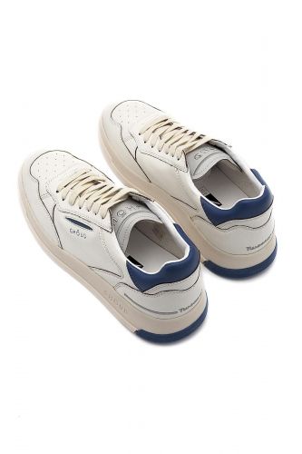 Ghoud basket bas Blanc hommes (Blanche dos bleu - TNLMBL04 blanc + bleu) - Marine | Much more than shoes