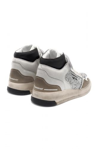 Ghoud basket haut Argent femmes (Tweener haute + glitter silver - TBHW 01 blanc usé/silver) - Marine | Much more than shoes