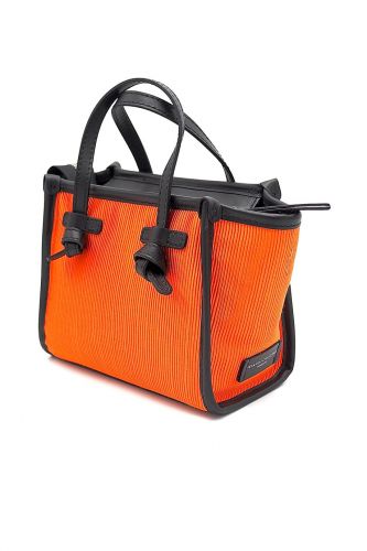 Mini sac cabas orange fluo & noir GIANNI CHIARINI | Marine