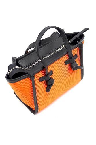Mini sac cabas orange fluo & noir GIANNI CHIARINI | Marine