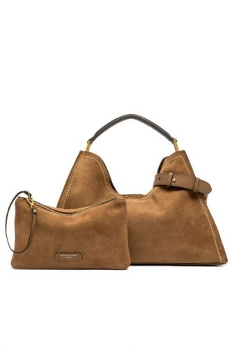 Gianni Chiarini & Marcella Sac cabas Camel femmes (Forme trapèze nubuk caramel piqures sell - AURORA 12286 caramel) - Marine | Much more than shoes