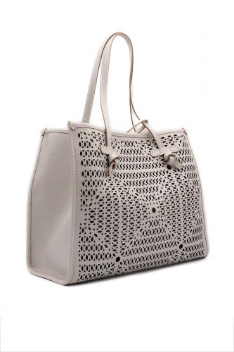 Sac shopper beige perforé GIANNI CHIARINI | Marine