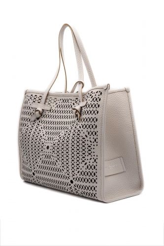 Sac shopper beige perforé GIANNI CHIARINI | Marine