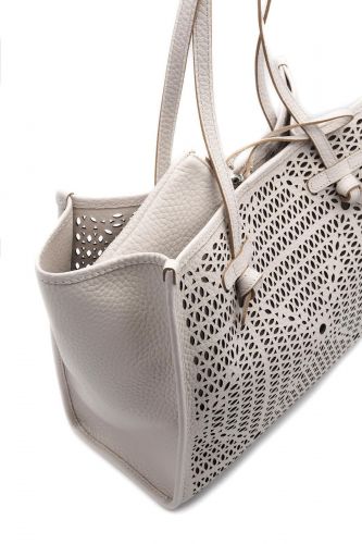 Sac shopper beige perforé GIANNI CHIARINI | Marine