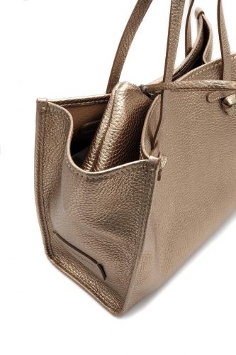 Grand sac shopper bronze metallisé GIANNI CHIARINI | Marine