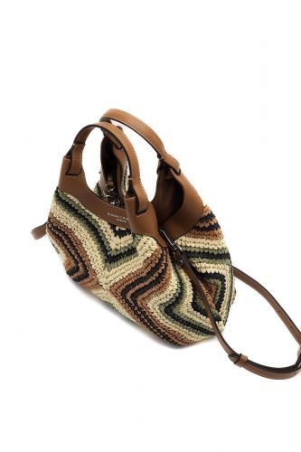 Sac tressé camel, vert & écru GIANNI CHIARINI 1 MARCELLA | Marine