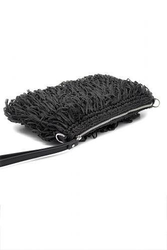 Pochette en raphia tressé noir GIANNI CHIARINI | Marine