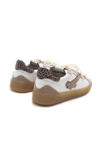 Baskets en cuir & nubuk blanc GIO+ | Marine
