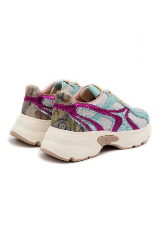GIO+ basket bas Multicolor femmes (runner agent + vert é lilas - DALIA09 argent + vert&lilas) - Marine | Much more than shoes