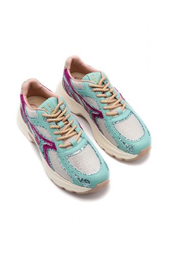 GIO+ basket bas Multicolor femmes (runner agent + vert é lilas - DALIA09 argent + vert&lilas) - Marine | Much more than shoes