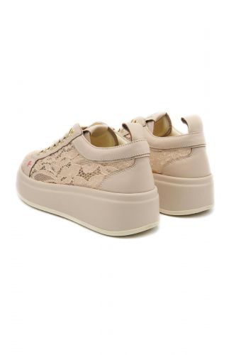 GIO+ basket bas Ecru femmes (Semelle épaisse dentelle côté - OLIVA58A écru) - Marine | Much more than shoes