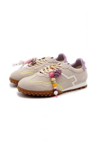 GIO+ basket bas Camel femmes (semelle fine camel clair fine ligne jaun - CIEL016 cannelle + jaune fluo) - Marine | Much more than shoes