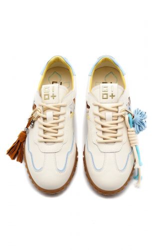 GIO+ basket bas Brun femmes (semelle fine motif 