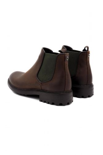 Boots Chelsea en cuir brun avec élastique vert GIORGIO 1958 | MARINE Auvelais