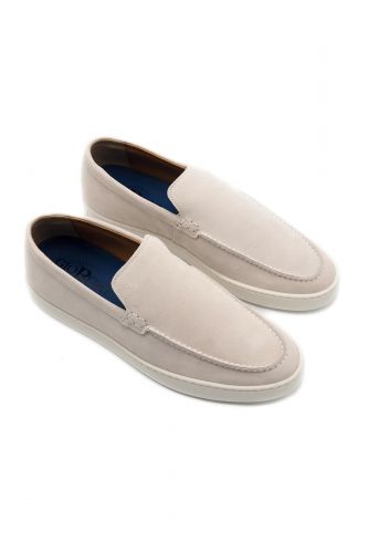 Giorgio 1958 mocassin Ecru hommes (semelle bateau fine daim écru - 15605 moc écru ) - Marine | Much more than shoes