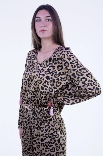 Blouse imprimé léopard GRACE | Marine