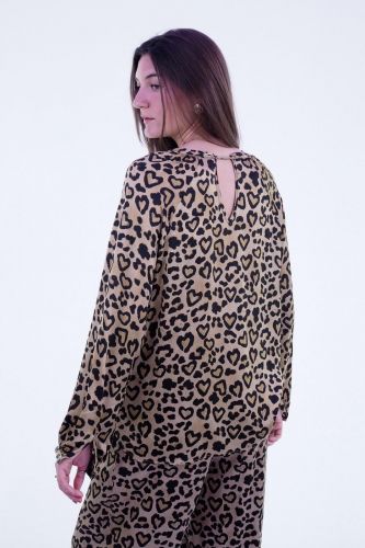 Blouse imprimé léopard GRACE | Marine