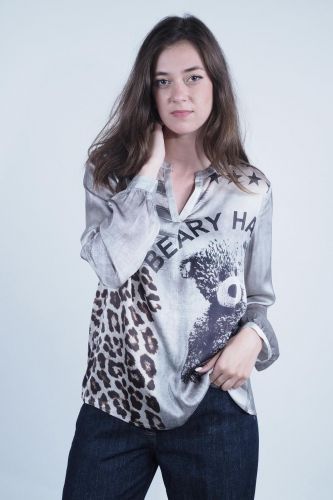 Grace blouse Gris femmes (Blouse nounours - 3142 Beary) - Marine | Much more than shoes