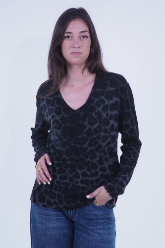 Pull fin à motifs léo GRACE | Marine