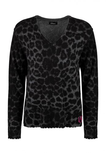 Pull fin à motifs léo GRACE | Marine