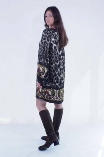 Robe à motifs léopard GRACE | Marine