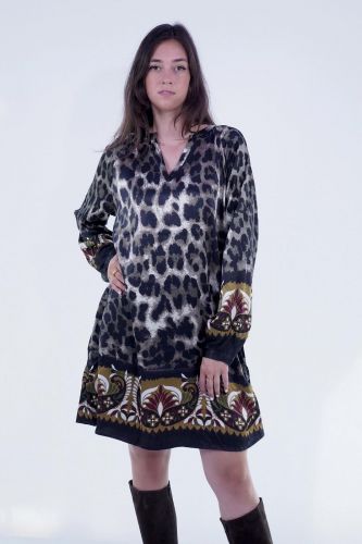 Robe à motifs léopard GRACE | Marine