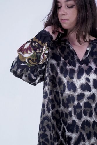 Robe à motifs léopard GRACE | Marine