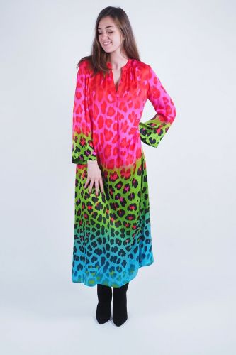 Longue robe multicolore - léopard GRACE | Marine