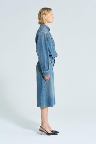 Combinaison courte en jeans bleu HAIKURE | Marine