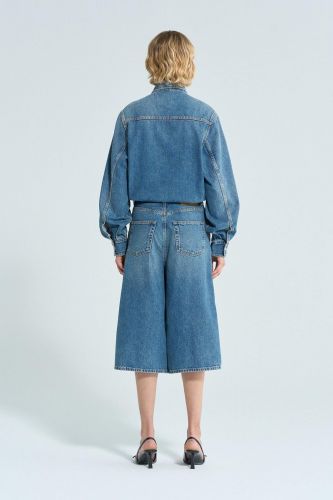 Combinaison courte en jeans bleu HAIKURE | Marine