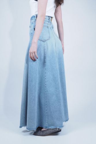 Jupe maxi longue en jeans bleu HAIKURE | Marine