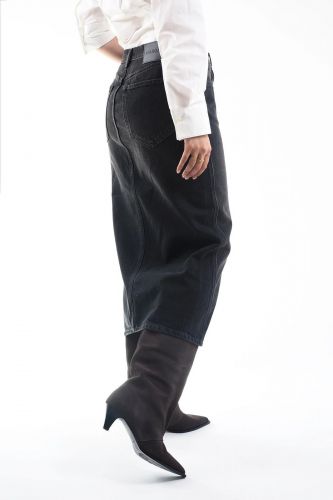 Jupe denim noire avec tirette avant HAIKURE | Marine