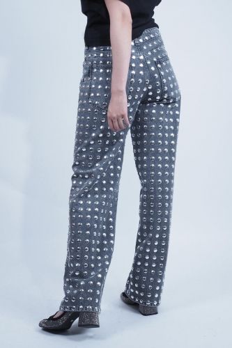 Haikure pantalon Gris femmes (Studs plat limited edition - WINONA gris studs) - Marine | Much more than shoes