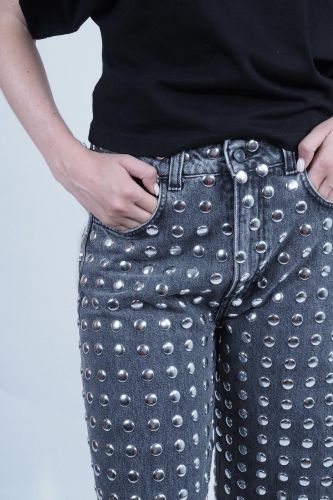 Haikure pantalon Gris femmes (Studs plat limited edition - WINONA gris studs) - Marine | Much more than shoes